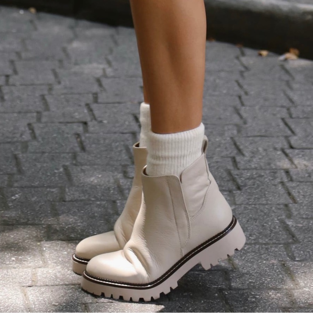Nordstrom Miller Water Resistant Boot in Ivory Birch 
WORN ONE TIME - NO BOX